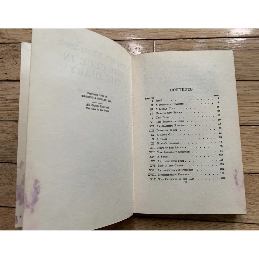 The Clue in the Diary Carolyn Keene Nancy Drew Mystery #7 1932 Vintage No DJ